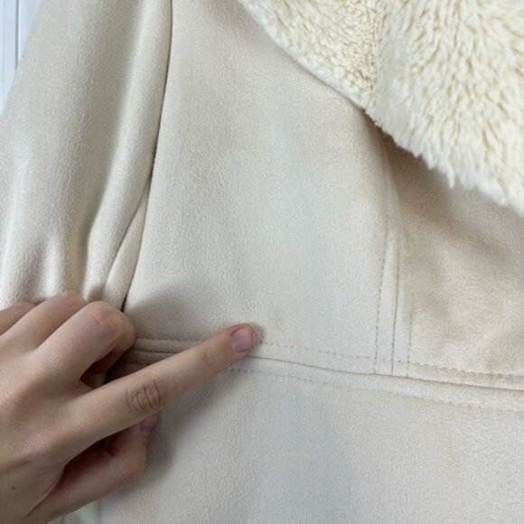 Coldwater Creek Cream Colored Faux Shearling Coat - Picture 5 of 10